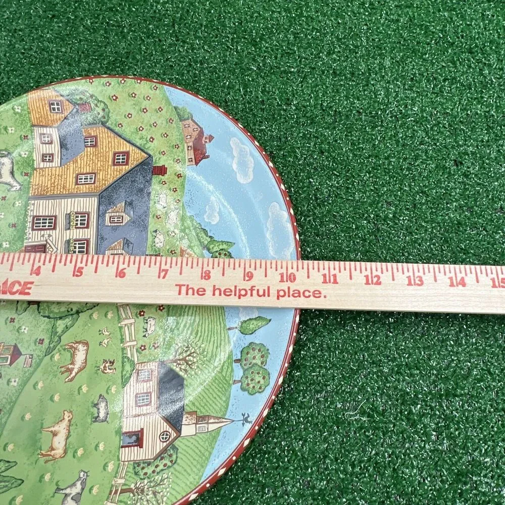 Vintage Sango Green Acres Serving Platter Dinner Plate Church Farm Horse 4873 20